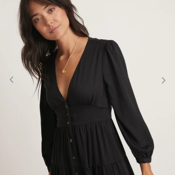 MARINE layer Maeve Maxi Dress in Black - Picture 2 of 6